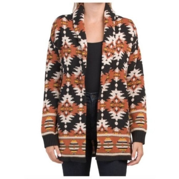 Lucky Brand Aztec geometric pattern cardigan sweater women’s size XS-EUC - Picture 2 of 7